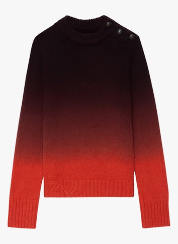 Pull droit col rond en cachemire ZADIG&VOLTAIRE Orange